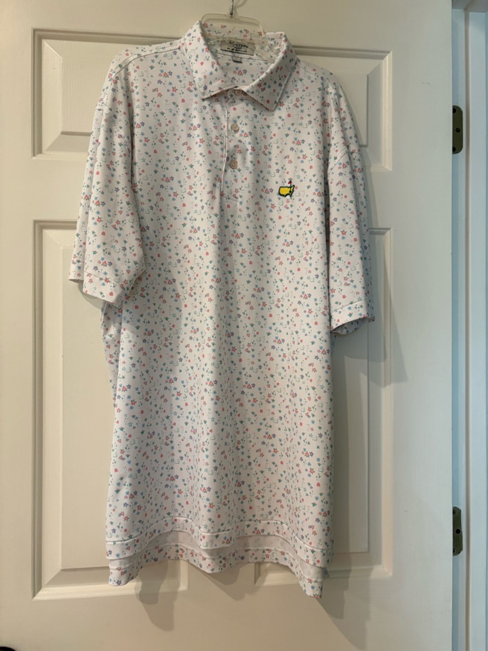 Masters Peter Millar Polo with Masters embroidered logo  L Perfect Comdition